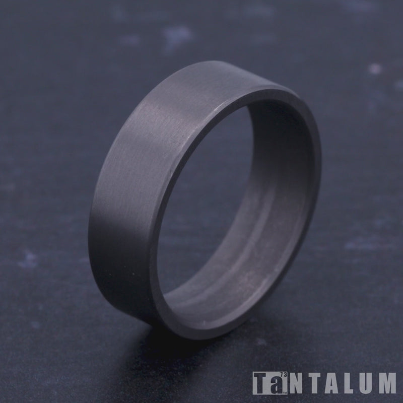 The Lieutenant Men's Wedding Band in Grey Tantalum - 7mm Width by Tantalum