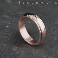 The Atlas Men's Wedding Band in 14K Rose Gold - 6.5mm by Benchmark