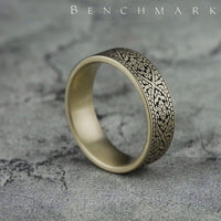 The Burano Men's Wedding Band in 14K Yellow Gold - 7mm Width by Benchmark