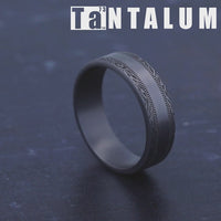 The Edge Men's Wedding Band in Grey Tantalum - 7mm Width by Tantalum