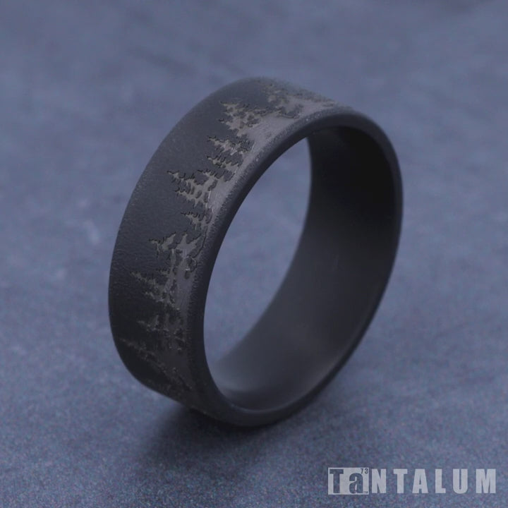 The Cedar Men's Wedding Band in Darkened Tantalum - 8mm Width by Tantalum