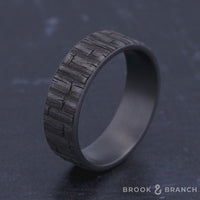 The Bamboo Men's Wedding Band in Grey Tantalum - 7mm Width by Brook and Branch
