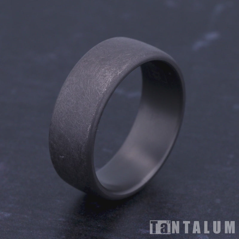 The Aurora Men's Wedding Band in Grey Tantalum - 8mm Width by Tantalum