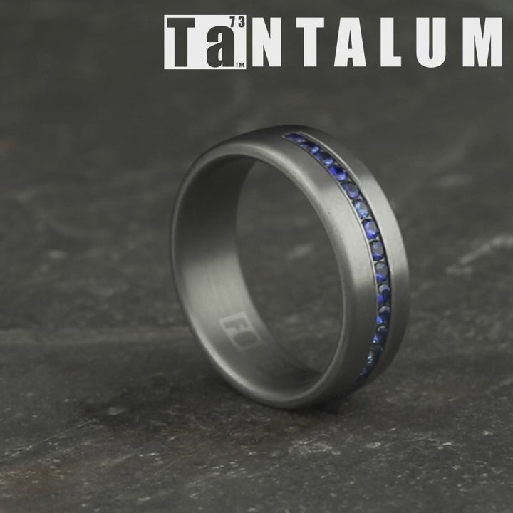 The Viscount Men's Wedding Band in Grey Tantalum - 7.5mm Width by Tantalum