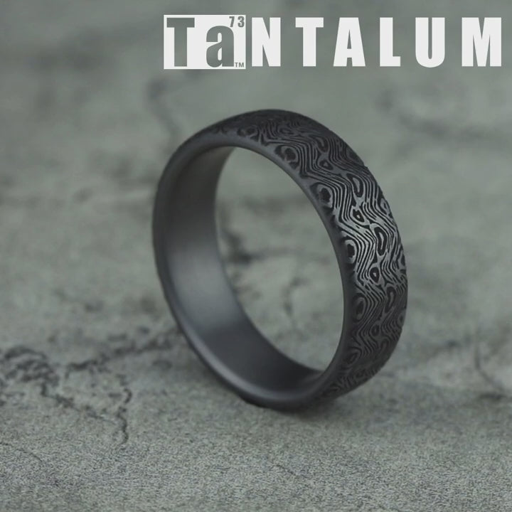 The Wave Men's Wedding Band in Grey Tantalum - 6.5mm Width by Tantalum
