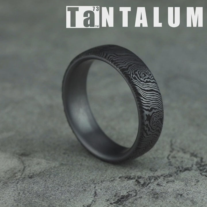 The Torsion Men's Wedding Band in Grey Tantalum - 6.5mm Width by Tantalum