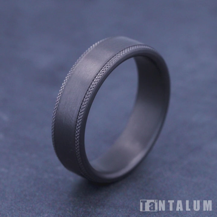 The Rogue Men's Wedding Band in Grey Tantalum - 6.5mm Width by Tantalum