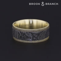 The Kennedy Men's Wedding Band in 14K Yellow Gold and Grey Tantalum - 9mm Width by Brook and Branch