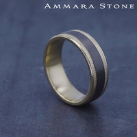 The Rogue Men's Wedding Band in 14K Yellow Gold and Grey Tantalum - 7mm Width by Ammara Stone