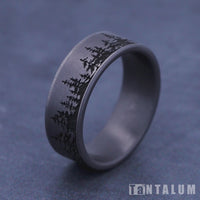 The Cedar Men's Wedding Band in Grey Tantalum - 8mm Width by Tantalum