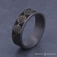 The 9Mm Men's Wedding Band in Grey Tantalum and Grey/Black Titanium - 7.5mm Width by Brook and Branch