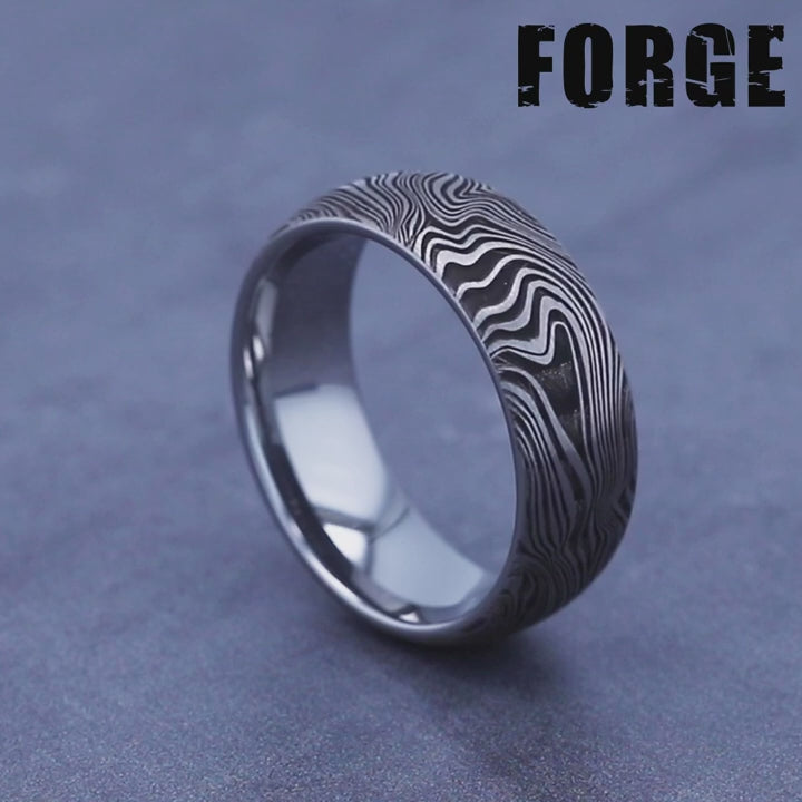 The Gladiator Men's Wedding Band in Tungsten - 8mm Width by Forge