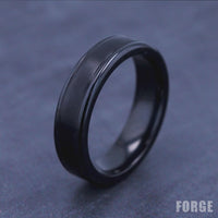The Washington Men's Wedding Band in Black Titanium - 6mm Width by Forge