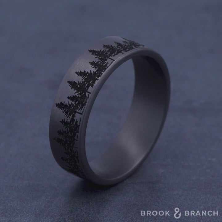 The Evergreen Men's Wedding Band in Grey Tantalum - 7mm Width by Brook and Branch