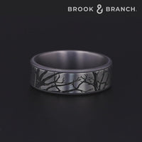 The Branch Men's Wedding Band in Grey Tantalum and Grey/Black Titanium - 7.5mm Width by Brook and Branch