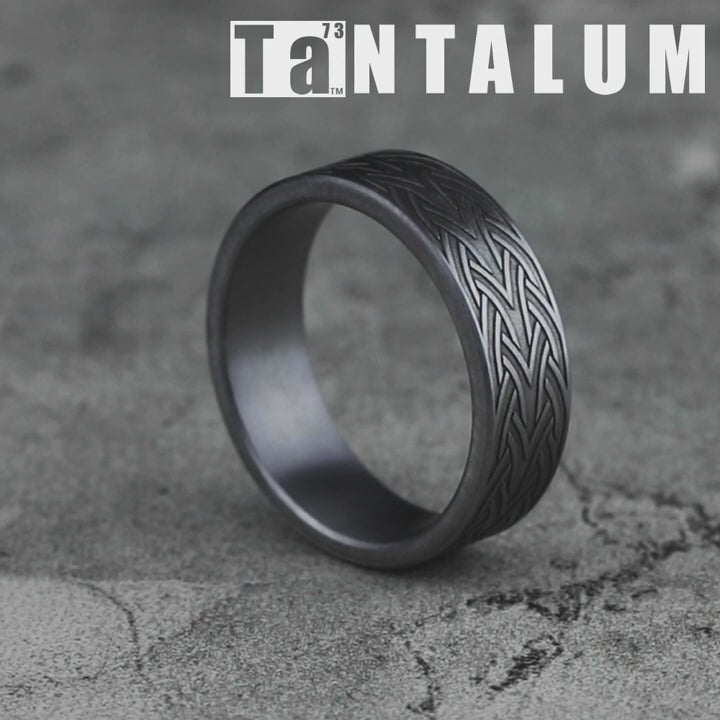 The Waterford Men's Wedding Band in Grey Tantalum - 7mm Width by Tantalum