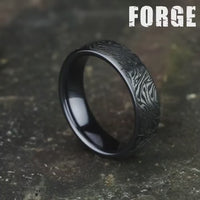 The Samurai Men's Wedding Band in Black Titanium - 6.5mm Width by Forge