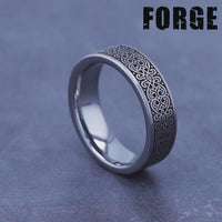 The Mihrab Men's Wedding Band in Tungsten - 7mm Width by Forge