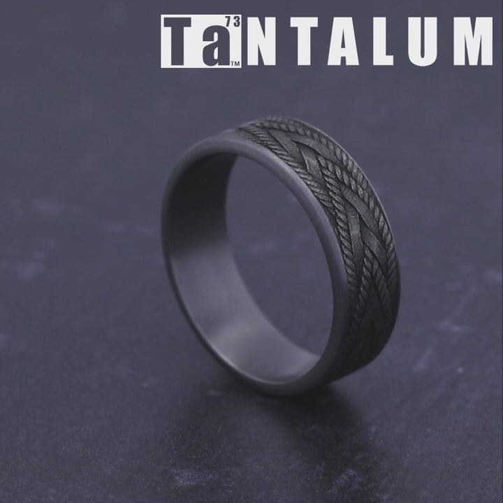 The Braid Men's Wedding Band in Grey Tantalum - 7mm Width by Tantalum