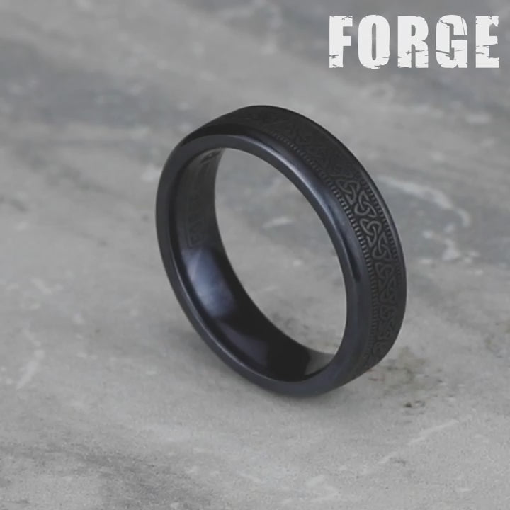 The Dublin Men's Wedding Band in Black Titanium - 6mm Width by Forge