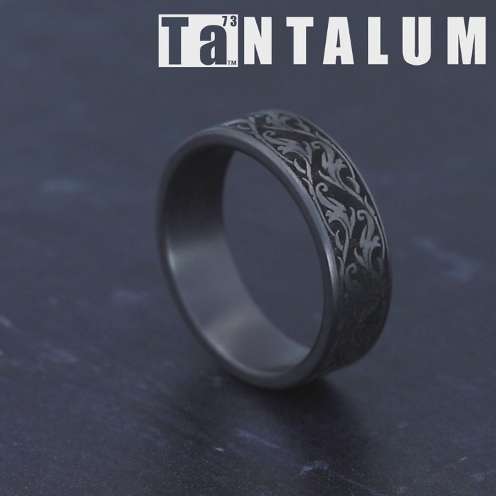 The Ivy Men's Wedding Band in Grey Tantalum - 7mm Width by Tantalum