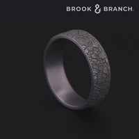 The Flagstone Men's Wedding Band in Grey Tantalum - 7mm Width by Brook and Branch