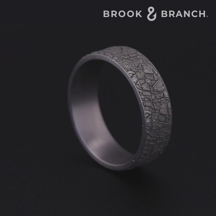 The Flagstone Men's Wedding Band in Grey Tantalum - 7mm Width by Brook and Branch