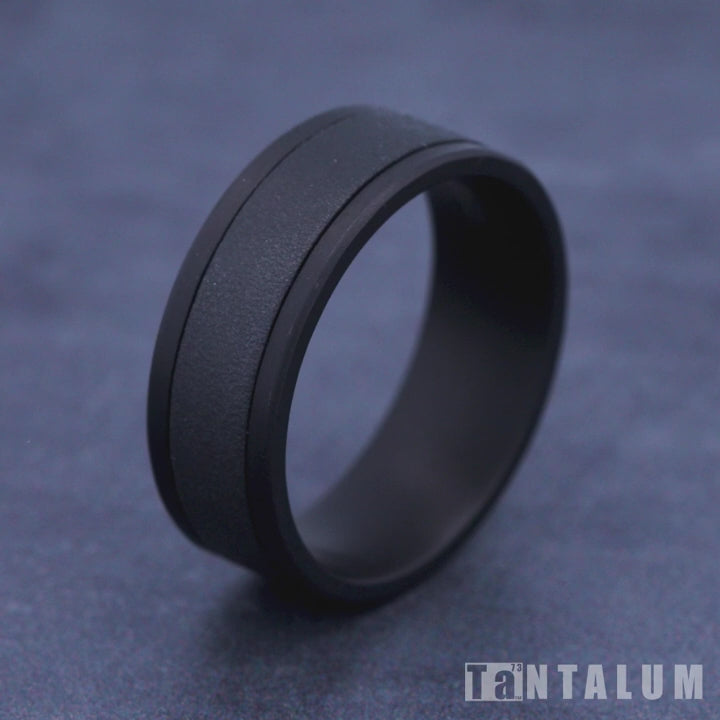 The Admiral Men's Wedding Band in Tantalum - 8mm Width by Tantalum