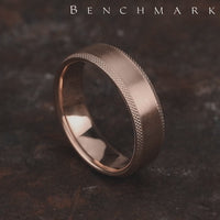The Apex Men's Wedding Band in 14K Rose Gold - 6.5mm Width by Benchmark