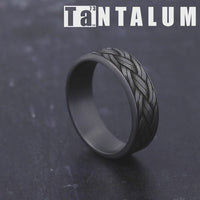 The Rope Men's Wedding Band in Grey Tantalum - 7mm Width by Tantalum