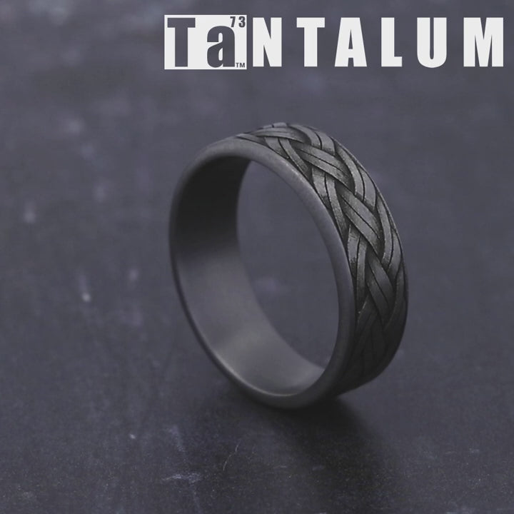 The Rope Men's Wedding Band in Grey Tantalum - 7mm Width by Tantalum