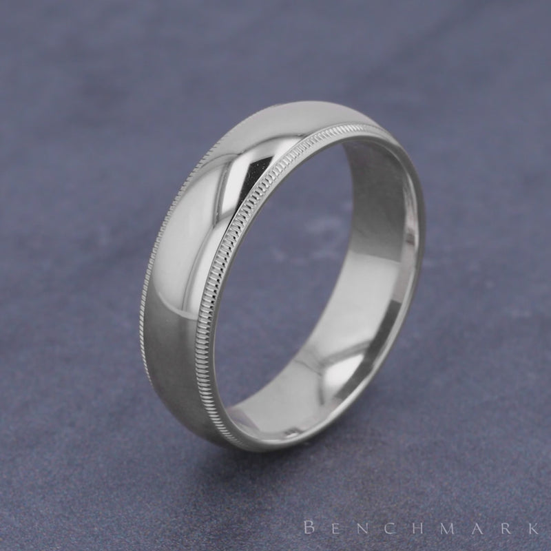 The Heirloom Men's Wedding Band in 14K White Gold - 6mm Width by Benchmark