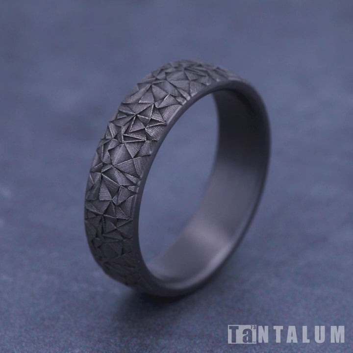The Kaleidoscope Men's Wedding Band in Grey Tantalum - 6.5mm Width by Tantalum