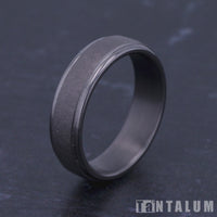 The Ezra Men's Wedding Band in Grey Tantalum - 6.5mm Width by Tantalum