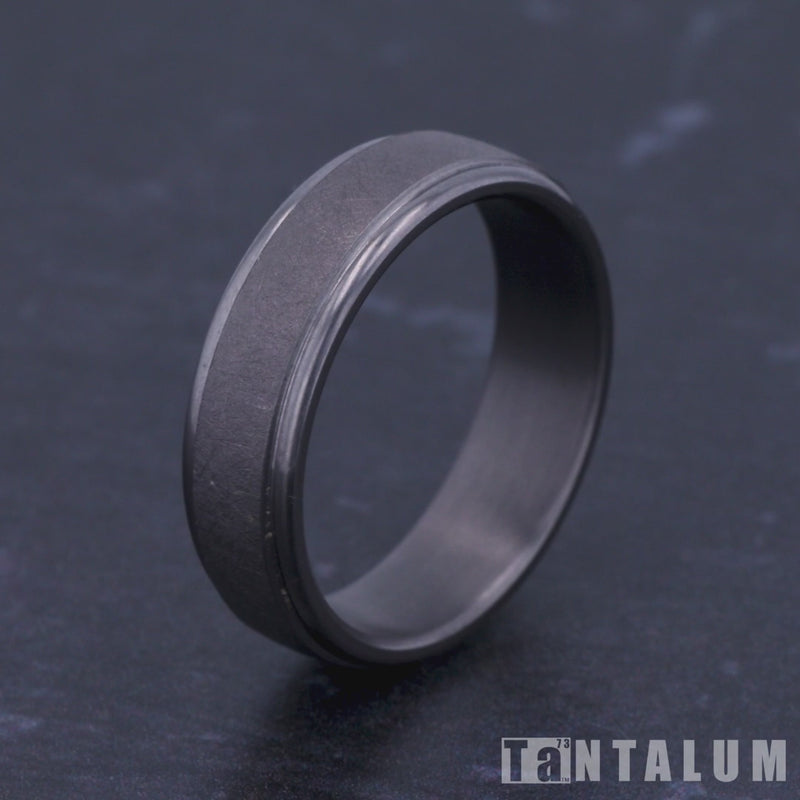 The Ezra Men's Wedding Band in Grey Tantalum - 6.5mm Width by Tantalum
