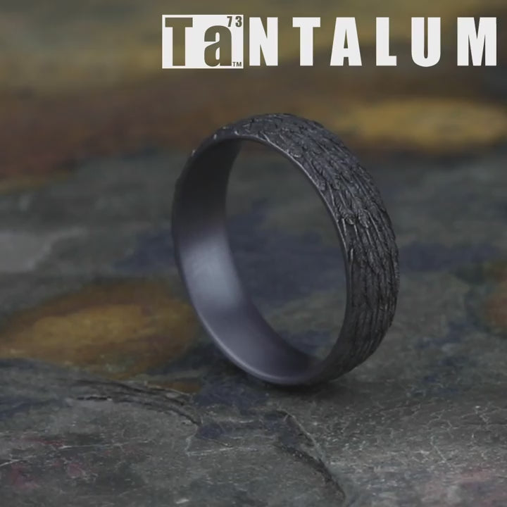 The Gabriel Men's Wedding Band in Grey Tantalum - 6mm Width by Tantalum