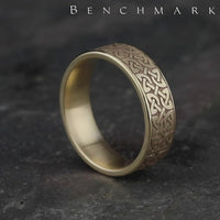The Blarney Men's Wedding Band in 14K Yellow Gold - 7mm Width by Benchmark