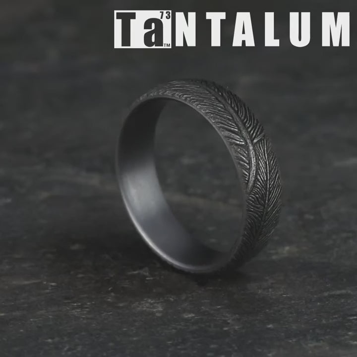 The Falcon Men's Wedding Band in Grey Tantalum - 6mm Width by Tantalum