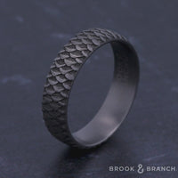 The Angler Men's Wedding Band in Grey Tantalum - 6mm Width by Brook and Branch