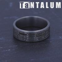The Globetrotter Men's Wedding Band in Grey Tantalum and Grey/Black Titanium - 7.5mm Width by Tantalum