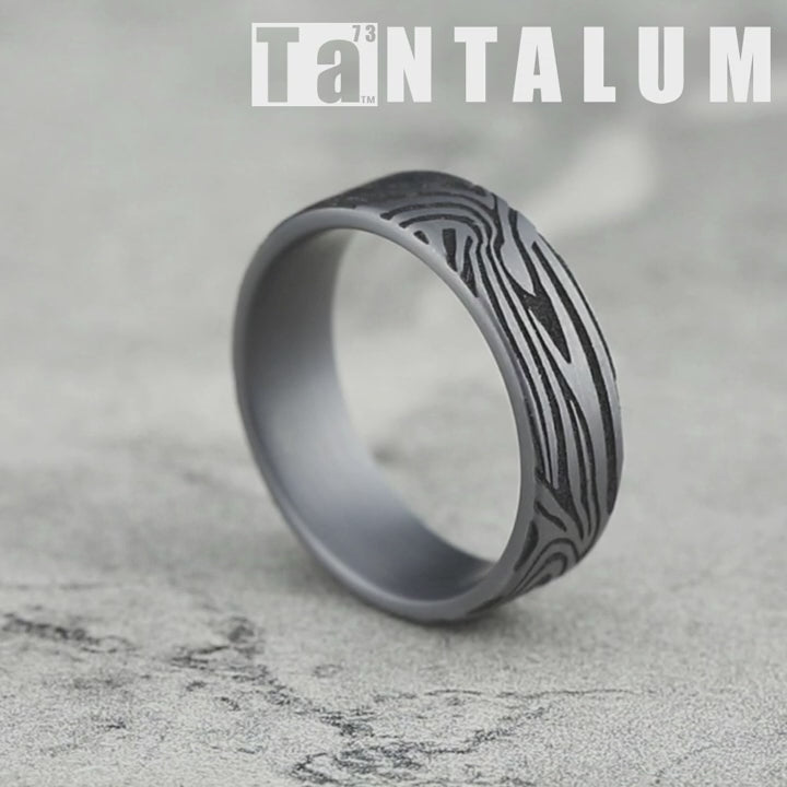 The Lava Lamp Men's Wedding Band in Grey Tantalum - 7mm Width by Tantalum