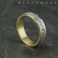 The Vesuvius Men's Wedding Band in 14K Yellow and White Gold - 6mm Width by Benchmark