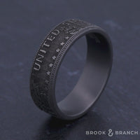 The Kennedy Men's Wedding Band in Grey Tantalum - 8mm Width by Brook and Branch