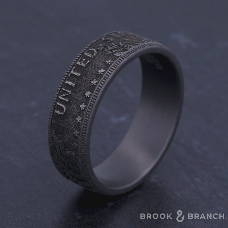 The Kennedy Men's Wedding Band in Grey Tantalum - 8mm Width by Brook and Branch