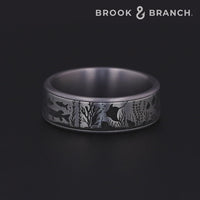The Ocean Men's Wedding Band in Grey Tantalum and Grey/Black Titanium - 7.5mm Width by Brook and Branch