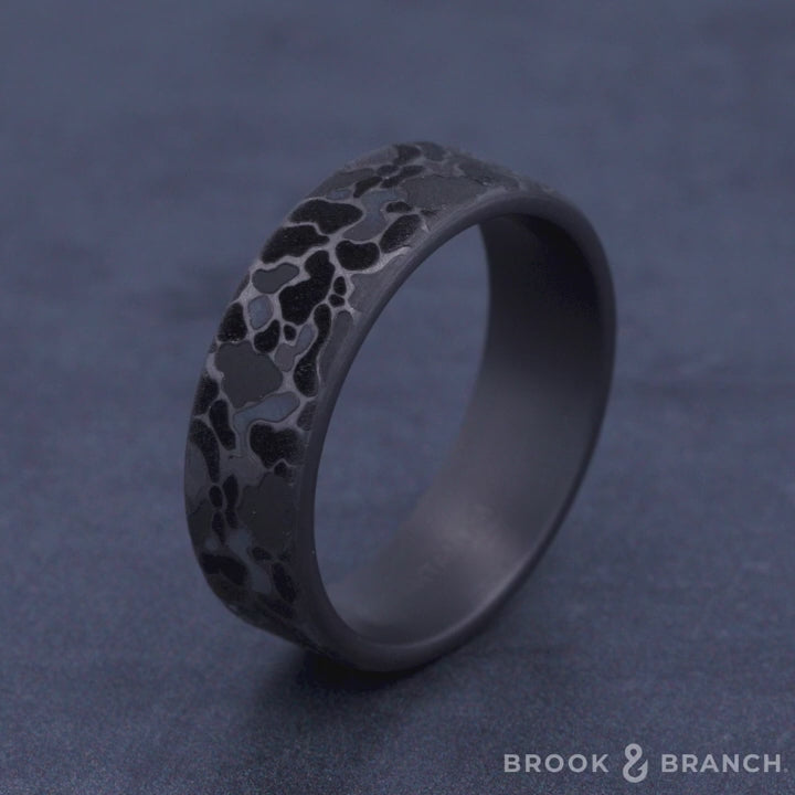 The Duck Camo Men's Wedding Band in Grey Tantalum - 7mm Width by Brook and Branch