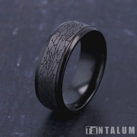 The Legend Men's Wedding Band in Black Titanium and Grey Tantalum - 8mm Width by Tantalum