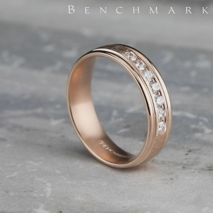 The Cambridge Men's Wedding Band in 14K Rose Gold - 6.5mm Width by Benchmark