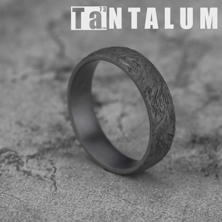 The Tamlin Men's Wedding Band in Grey Tantalum - 6mm Width by Tantalum