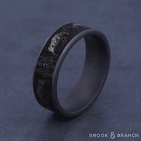 The Rut Men's Wedding Band in Grey Tantalum and Grey/Black Titanium - 7.5mm Width by Brook and Branch